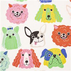 Ce Chien Est  Moi Adorables Ttes De Chiens Colores Tissu par Alexander Henry