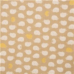 Cute Hedgehogs Gold Metallic Accents Fabric by Cosmo
