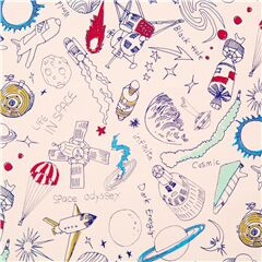 Science Illustre Odysse De L’Espace Fuses Tissu par Cosmo