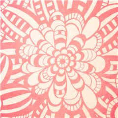 Grandes Fleurs Crme Rose Pche Tissu par Alexander Henry