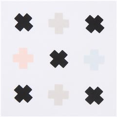 Tissu en jersey blanc avec des croix et signes plus Tissu par Art Gallery Fabrics