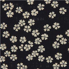 Deep Indigo Dainty Mini Sakura Cherry Blossom Fabric by Japanese Indie