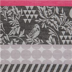 Tissu echino Jacquard gris avec des formes et des bandes Tissu par Echino Fabrics