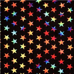 Tela minky extra ancha negra remolino estrellas multicolor Tela de Timeless Treasures