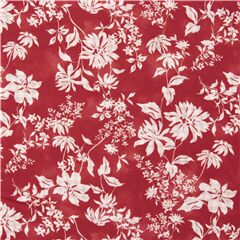 Tissu en coton rouge avec des fleurs blanches style rustique Tissu par Michael Miller