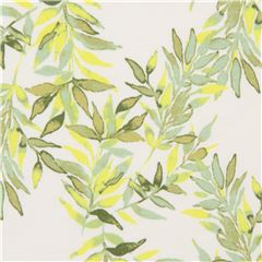 Tissu jersey crme avec des feuilles vertes Tissu par Art Gallery Fabrics