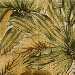 Tissu Dobby textur japonais avec des feuilles dans les tons verts Tissu par Japanese Indie