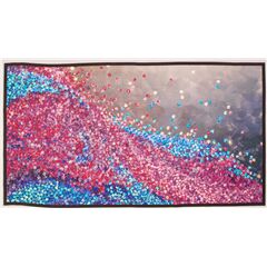 Tissu  panneaux gris avec des confettis bleus et roses Tissu par Quilting Treasures