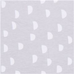 Tissu en jersey Cotton and Steel gris avec des demi-cercles, demi-lunes blancs coupon (coupon)