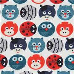 Adorables Visages D'animaux Sur Des Cercles Tissu par Stof France