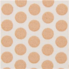 Cremefarbener Stoff mit braunen Punkten von Kei Fabric Stoff