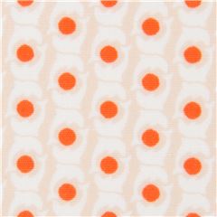 Tissu beige avec des mini-dauphins, des pois orange coupon (coupon)