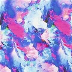 Tissu en coton abstrait coups de pinceaux multicolores bleus Tissu par Timeless Treasures