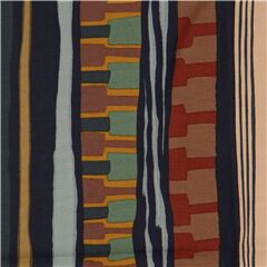 Tissu Oxford lourd avec des rayures bleu marine et beige fauve Tissu par Alexander Henry