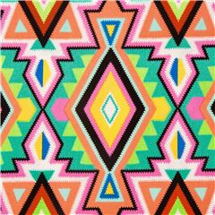 Tissu  motifs orange multicolore d'inspiration aztque gomtrique Tissu par Alexander Henry