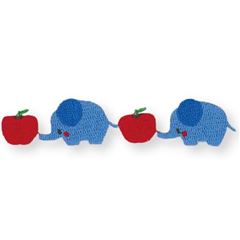 Roter Apfel blauer Elefant Bgelbild Aufnher 1 Stck von Japanese Indie