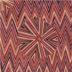 Tissu rose mauve avec un motif de chevrons multicolores Tissu par Alexander Henry