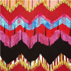 Black Colourful Rainbow Polka Dot Stripes Fabric by Alexander