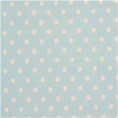 Tissu jersey bleu en pur coton  pois blancs Tissu par Cosmo