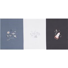 Tissu jersey avec des panneaux sur le thme de l'espace Tissu par Art Gallery Fabrics