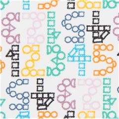 Tissu Art Gallery Fabrics blanc avec des chiffres coupon (coupon)