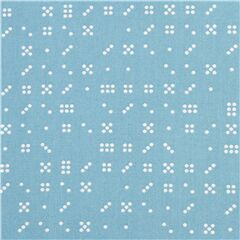 weie Dominopunkte auf blauem Baumwollstoff Stoff