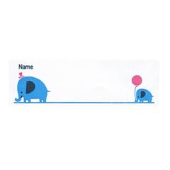 Parche termoadhesivo etiqueta rectngulo blanco elefante globo lindo 4 unidades de Japanese Indie