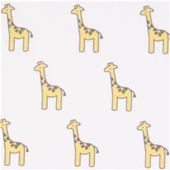 Tissu en jersey blanc avec des petites girafes, Little Safari Tissu par Robert Kaufman