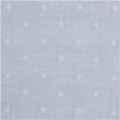 garngefrbt Jacquard Stoff in Hellblau mit Punkten Stoff