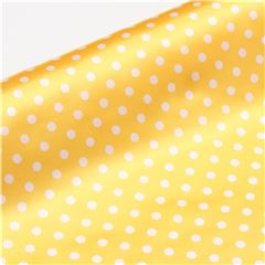 Gelber Satin mit weien Punkten Stoff