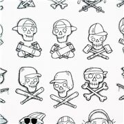 Sports Skulls Hat Crossbones Skateboard Baseball