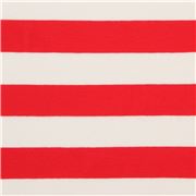 Tissu jersey avec des rayures crème clair et rouges