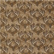 Tissu avec des bois de cerf motif camouflage chasse bois gris marron