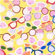 Bunte Sonnenbrille US-Stoff Retro gelber Hintergrund
