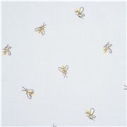 Tissu en coton bleu clair petites guêpes et abeilles qui volent