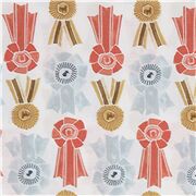 Medaille Abzeichen gold silber korallenrot Baumwolle