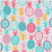 weißer Stoff mit bunten Ananas