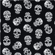 Crânes En Sucre Noirs Et Blancs D'Halloween