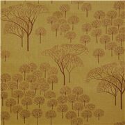 Tissu en coton doré bosquet d'arbres nus