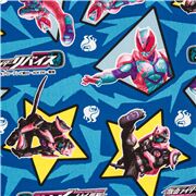 Tissu Oxford bleu sous licence Kamen Rider Revi and Vice importé du Japon