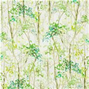 tessuto foglie foresta alberi stile acquerello cotone Ritagli