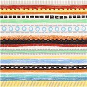 Tissu en coton avec des rayures multicolores routes et pistes