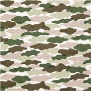 Tissu coton motif de camouflage marron et vert thème du camping