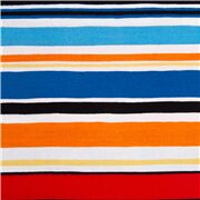 lose gestreifter schwarz orange rot blauer Baumwollstoff