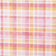 weiß rosa korallenrot orange karierter Baumwollstoff
