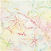 Tissu batik multicolore avec des étoiles de mer effet teinté