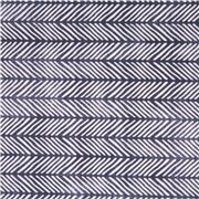 Tissu en coton blanc avec des chevrons bleu marine