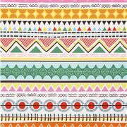 Tissu en coton Primitive Stripe multicolore à pois, rayures et triangles