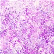 Stoff Ombre Blumen rosa hellviolett