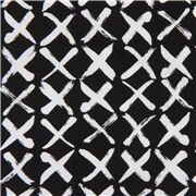 Tissu Robert Kaufman noir avec des croix blanches